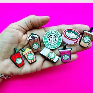 8pc Starbucks Frappuccino Croc Charms